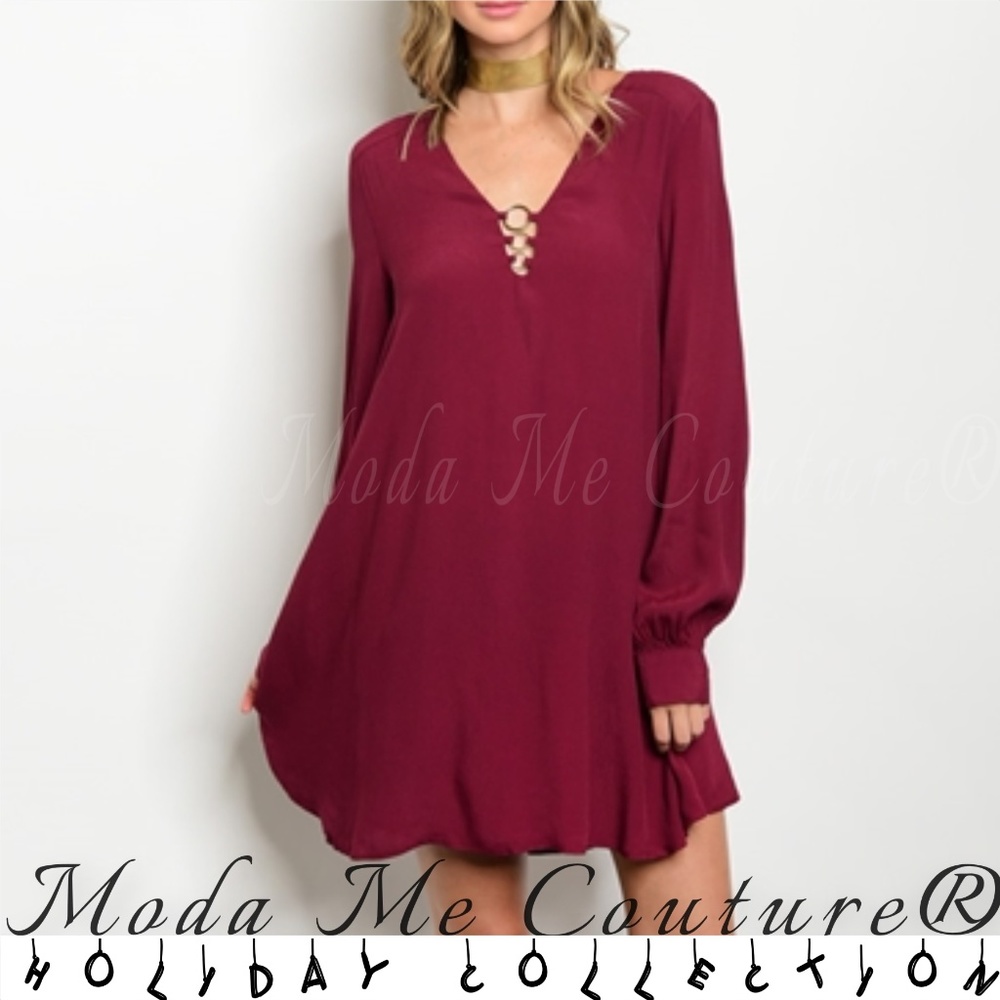 RED WINE TUNIC DRESS